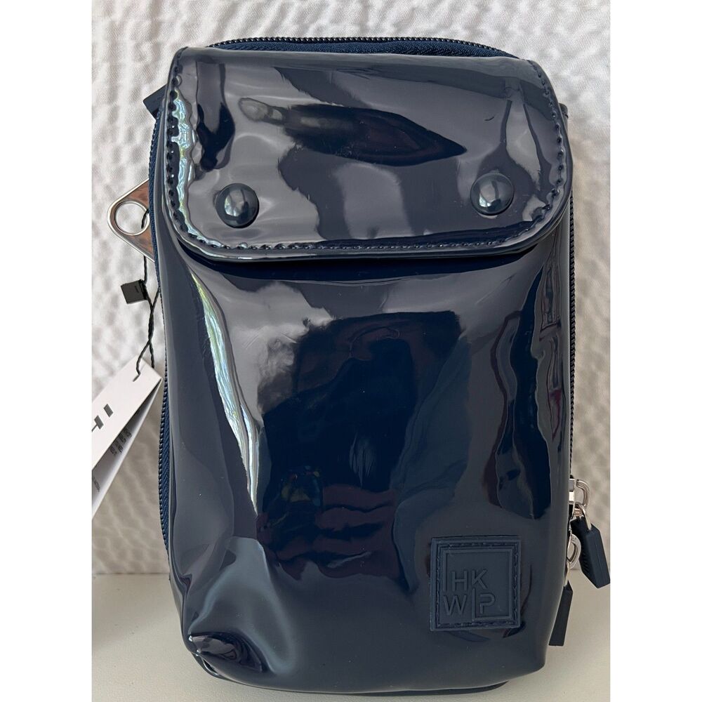 NWT IHKWIP The Patent Everyday Crossbody in Navy Blue
